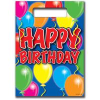 Folat BV uitdeelzakjes ballonnen happy birthday, 8st. - thumbnail