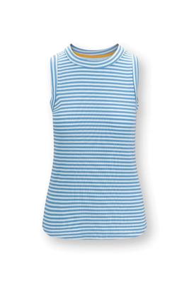 Pip Studio Trinity Top Mouwloos Little Sumo Stripe Blauw XXL Pip Studio Trinity Top Mouwloos Little Sumo Stripe Blauw XXL