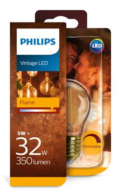 Philips LED kogel E27 5W Filament Flame Blister 5101570