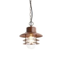 QAZQA Industriële hanglamp roestbruin IP44 - Shell - thumbnail