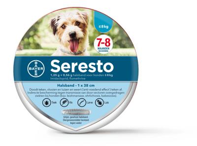 Seresto teken- en vlooienband hond tot 8kg 38cm