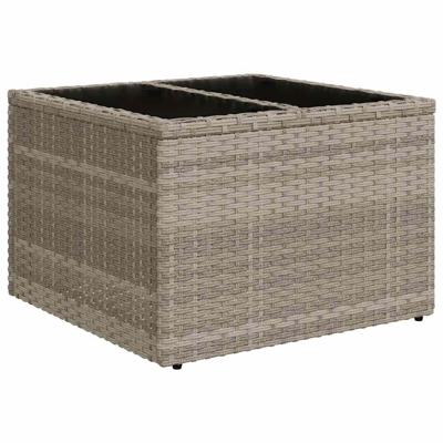 4-delige Loungeset met kussens poly rattan lichtgrijs - thumbnail