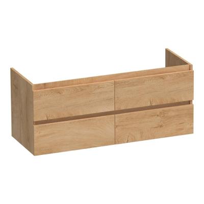 Brauer Joy - Onderkast - 120 cm - met 4 Softclose Lades Greeploos en 2 Sifon Uitsparingen - Forest Tan