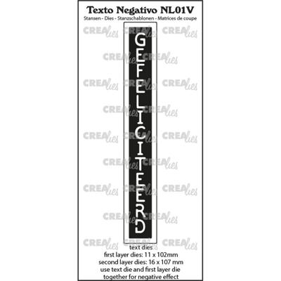 Crealies • texto negativo gefeliciteerd