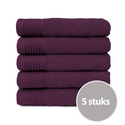 The One Badhanddoek Deluxe 70x140 550 gram Plum (5 stuks)