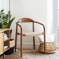 Kave Home Tuin / Eetkamerstoel 'Nina' kleur Beige walnoot - thumbnail