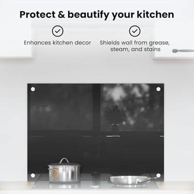 VidaXL Keuken achterwand zwart 70 x 50 cm gehard glas VidaXL Keuken achterwand zwart 70 x 50 cm gehard glas