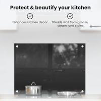 VidaXL Keuken achterwand zwart 70 x 50 cm gehard glas - thumbnail