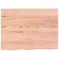 Wastafelblad 80x60x(2-6) cm behandeld massief hout lichtbruin - thumbnail