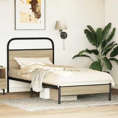 Bedframe zonder matras metaal sonoma eikenkleurig 180x200 cm