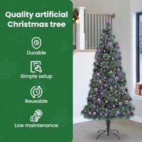 Kunstkerstboom met ballen set, verlicht Groen 240 cm PET - thumbnail