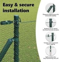 VidaXL Afrasteringspaal groen 10 x 1,6 m (13 mm gaas) staal en pvc - thumbnail