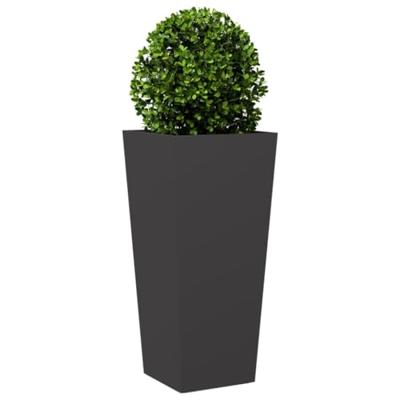 Plantenbakken 2 st 35x35x75 cm staal zwart