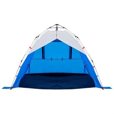 Strandtent 3-persoons waterdicht snelontgrendeling azuurblauw Strandtent 3-persoons waterdicht snelontgrendeling azuurblauw