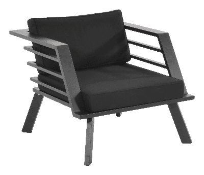 Regatta loungestoel aluminium zwart