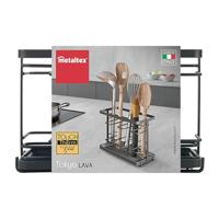 Metaltex Keukengerei Houder 23x11x15 cm Metaal/Zwart - thumbnail