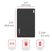 Verbatim My Finder Wallet Tracker - Dunne, oplaadbare Bluetooth-kaartzoeker voor portefeuilles, bagagelabels en meer, compatibel met Apple Find My (alleen iOS), 2-pack, zwart en zilver - thumbnail
