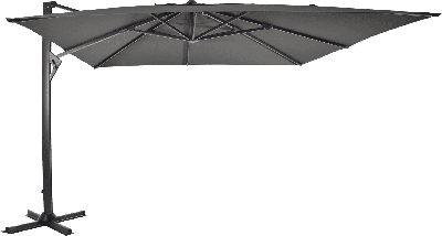 Taurus Zweefparasol grijs 400x300 cm rechthoekige parasol