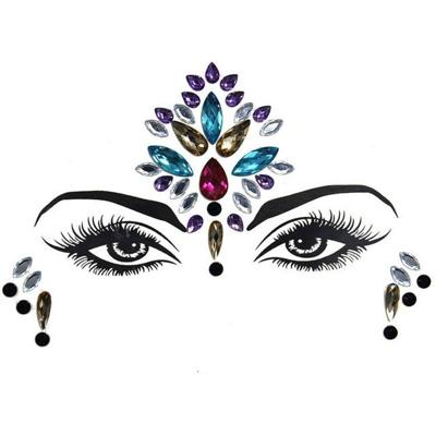3 PC'S voorhoofd groene Masquerade make-up acryl gezicht sticker stijl: YT-60