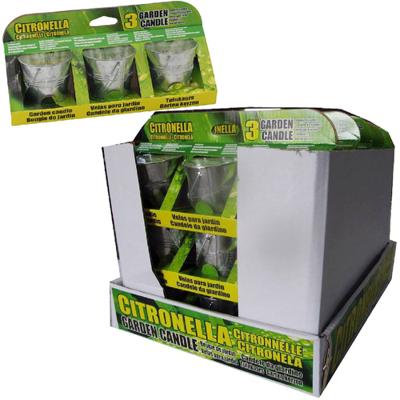 Basic Citronella kaars in metalen emmer 3 stuks 6.5cm