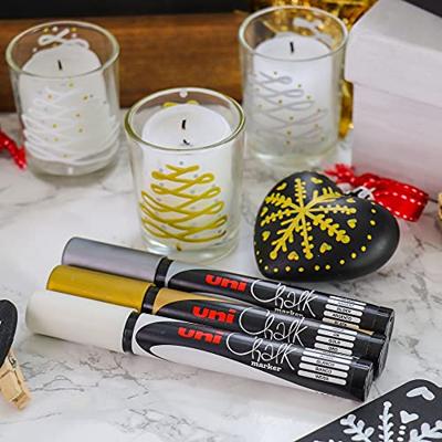 Uni-ball krijtmarker, ronde punt 1,8 - 2,5 mm, etui van 4 stuks, assorti Uni-ball krijtmarker, ronde punt 1,8 - 2,5 mm, etui van 4 stuks, assorti