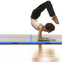 VidaXL Gymnastiekmat met pomp opblaasbaar 300x100x10 cm pvc blauw - thumbnail
