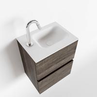 MONDIAZ ADA 40cm toiletmeubel dark brown. LEX wastafel talc links 1 kraangat - thumbnail