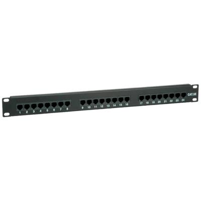 VALUE Cat.5e (Class D) 19 Patchpanel, 24 Poorten, onafgeschermd, zwart VALUE Cat.5e (Class D) 19 Patchpanel, 24 Poorten, onafgeschermd, zwart
