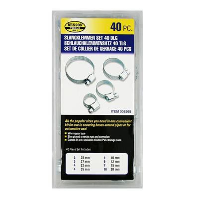 Slangklem assortiment, 40 stuks in opbergbox