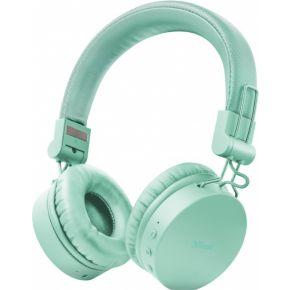 Trust Mobile Tones On-Ear Draadloze Bluetooth Koptelefoon, Wireless Headphones (25 uur Speeltijd, 40mm Drivers, Opvouwbaar, Ingebouwde Microfoon) Turquoise