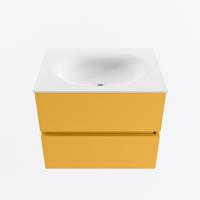 MONDIAZ VICA 60cm badmeubel onderkast Ocher 2 lades. Wastafel MOON midden 1 kraangat, kleur Talc. - thumbnail