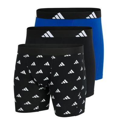 Adidas Boxershorts flex cotton lang 3-pack blauw zwart