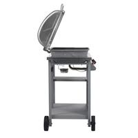 Gasbarbecue met 3-laags zijtafel zwart en zilverkleurig - thumbnail