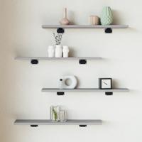 Wandschappen 4 st 60x10x1,5 cm bewerkt hout grijs sonoma eiken - thumbnail