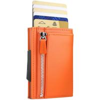 ÖGon Kaarthouder Cascade Rits Snap 9,7 Cm Leer/aluminium Oranje - thumbnail