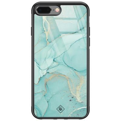 iPhone 8 Plus/7 Plus glazen hardcase - Touch of mint