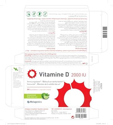 Metagenics Vitamine D 2000iu Kauwtabletten Limoensmaak 84Tabletten