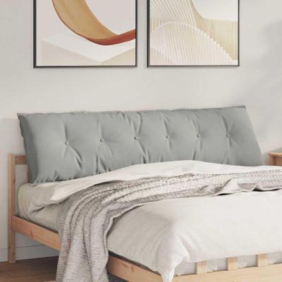 Rugkussen Lichtgrijs 180 x 50 cm Microvezel Stof Rugkussen Lichtgrijs 180 x 50 cm Microvezel Stof