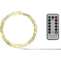 Sygonix SY-4722038 Mini-lichtketting Binnen/buiten werkt op batterijen Aantal lampen 50 LED Warmwit Verlichte lengte: 4.9 m Variabel instelbaar, Timer - thumbnail