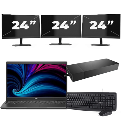 Dell Latitude 3520 - Intel Core i5-11e Generatie - 15 inch - 16GB RAM - 256GB SSD - Windows 11 Home + 3x 24 inch Monitor Dell Latitude 3520 - Intel Core i5-11e Generatie - 15 inch - 16GB RAM - 256GB SSD - Windows 11 Home + 3x 24 inch Monitor