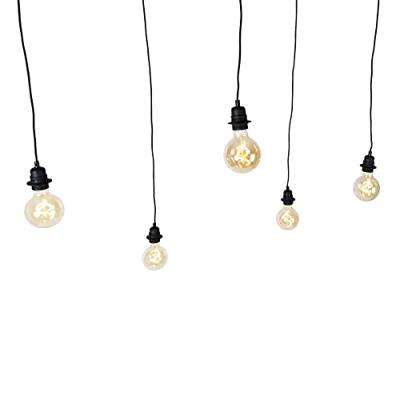 QAZQA Industriële hanglamp zwart 5-lichts - Cava