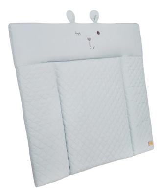 Verschoonmatje - ROBA - Benny Bear gezicht - 85 x 75 cm - Lichtblauw