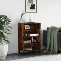 Hoge kast 57x35x90 cm bewerkt hout gerookt eikenkleurig - thumbnail