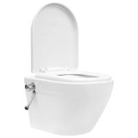 VidaXL Hangend toilet randloos met bidetfunctie keramiek wit - thumbnail