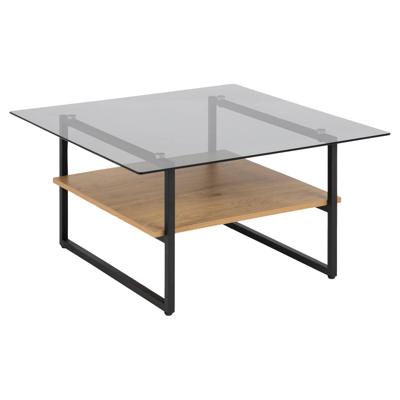 Bendt Salontafel 'Bruno' Eiken en glas, 80 x 80cm Bendt Salontafel 'Bruno' Eiken en glas, 80 x 80cm