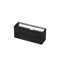 INK - Onderkast 2 Laden Greeploos met Houten Keerlijst - 1200x400x520 Mm - Houtskool Eiken - thumbnail