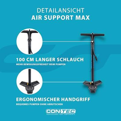 CONTEC vloerpomp "air support max" ct hand compressor air support max black/blue