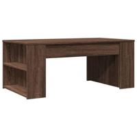 Salontafel 102x55x42 cm bewerkt hout bruin eikenkleur - thumbnail