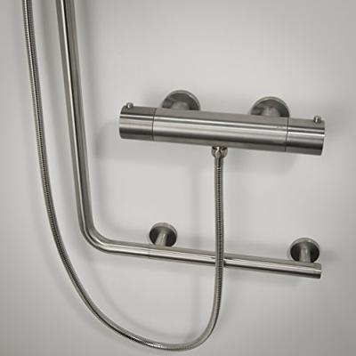 Wandbeugel met Glijstang Tiger Boston Comfort en Safety 114 cm Links RVS