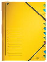 Leitz bureau sorteermap, karton, ft A4, 12 tabs, geel - thumbnail